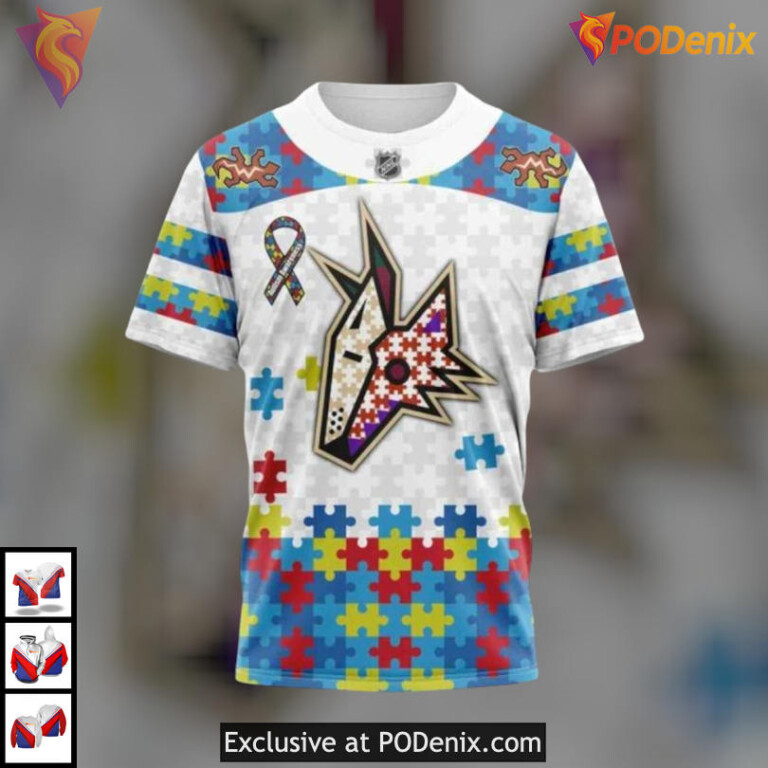 Autism Awareness Edition Arizona Coyotes Hoodie 3D Personalized Apparel - 2