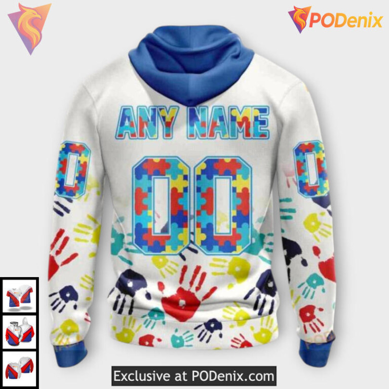 Autism Awareness Graphic Tribute Vintage Carolina Hurricanes Hoodie Custom 3D - 2