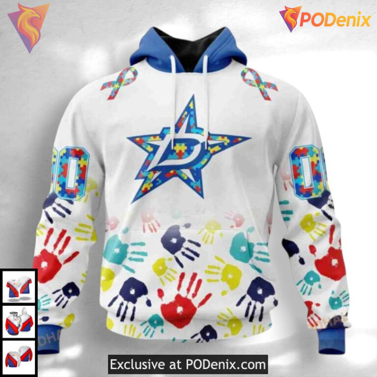 Autism Awareness Graphic Tribute Vintage Dallas Stars Hoodie Custom 3D
