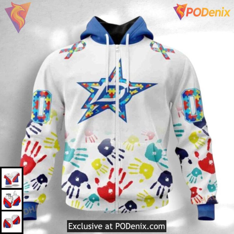 Autism Awareness Graphic Tribute Vintage Dallas Stars Hoodie Custom 3D - 1