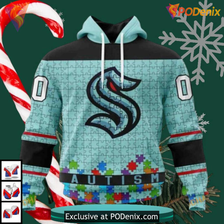 Autism Awareness Hockey Tribute Edition NHL Seattle Kraken Pullover Hoodie 3D