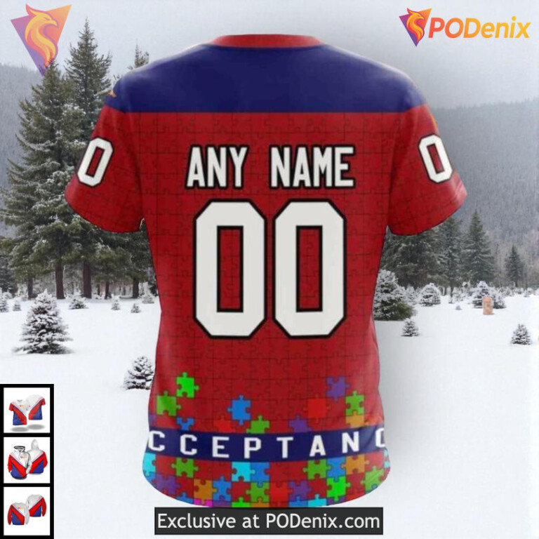 Autism Awareness Hockey Tribute NHL Custom Name Montreal Canadiens Hoodie 3D - 3