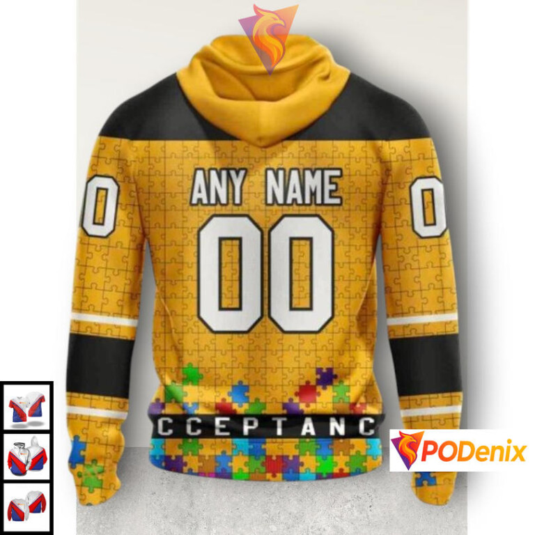 Autism Awareness Hockey Tribute NHL Personalized Pittsburgh Penguins Hoodie 3D - 1