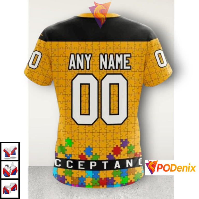Autism Awareness Hockey Tribute NHL Personalized Pittsburgh Penguins Hoodie 3D - 3