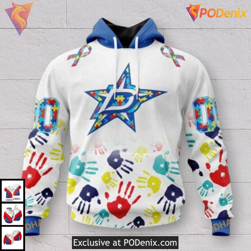 Autism Awareness Inspired Dallas Stars Sweatshirt Hoodie Custom 3D Autism Awareness Inspired Dallas Stars Sweatshirt Hoodie Custom 3D