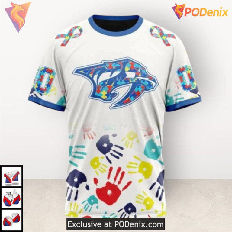 Autism Awareness Inspired Nashville Predators All Over Print Hoodie Custom 3D - 2