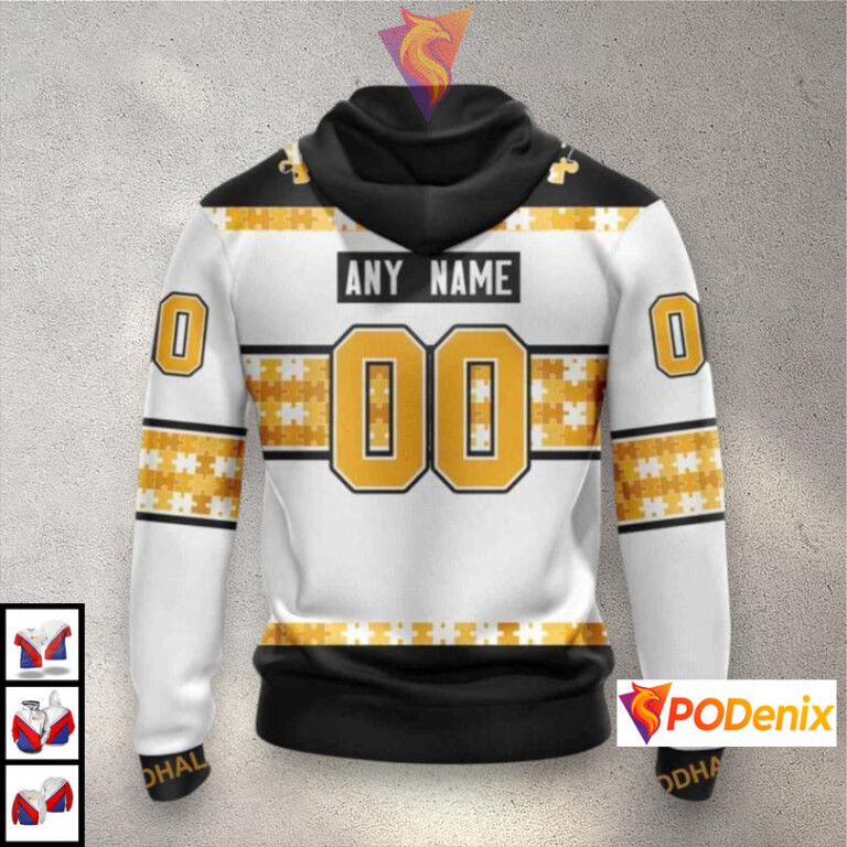 Autism Awareness Name Number Design Pittsburgh Penguins Holiday Hoodie Custom NHL 3D - 1