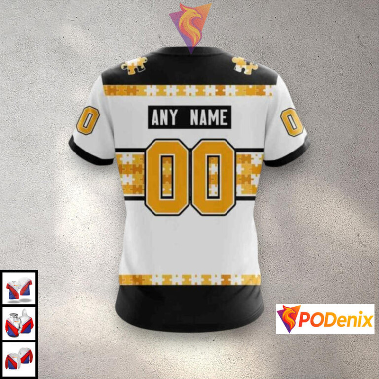 Autism Awareness Name Number Design Pittsburgh Penguins Holiday Hoodie Custom NHL 3D - 3