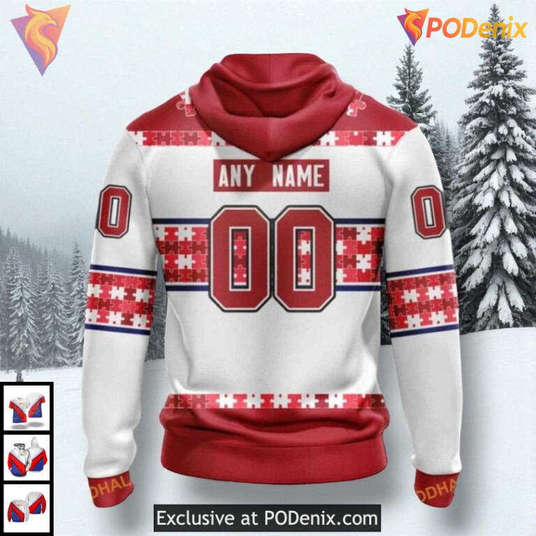 Autism Awareness Name Number Edition NHL Montreal Canadiens Christmas Hoodie 3D - 1