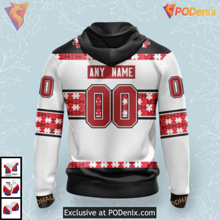 Autism Awareness Name Number Edition NHL Ottawa Senators Christmas Hoodie 3D - 1