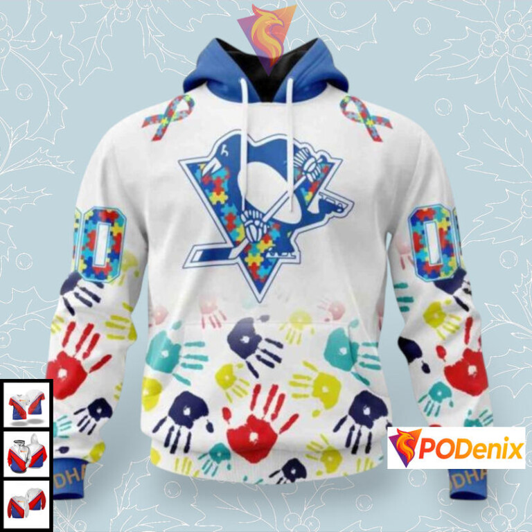 Autism Awareness Puzzle Design Custom Pittsburgh Penguins Holiday Hoodie NHL Apparel