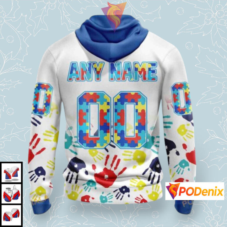 Autism Awareness Puzzle Pattern Custom Pittsburgh Penguins Zip Up Hoodie NHL - 1