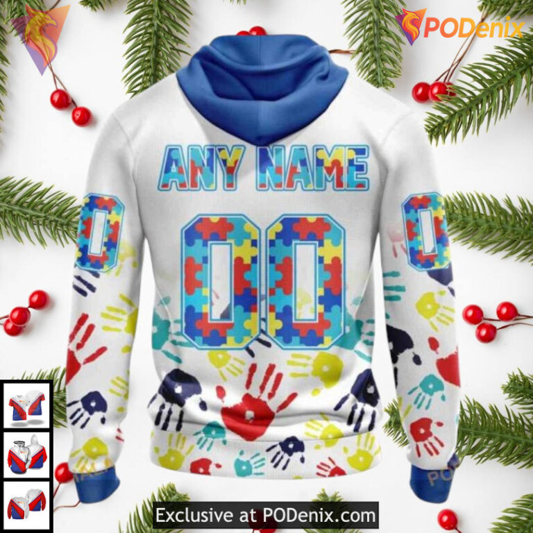 Autism Awareness Puzzle Theme Tribute Custom Number Seattle Kraken Hoodie 3D - 1