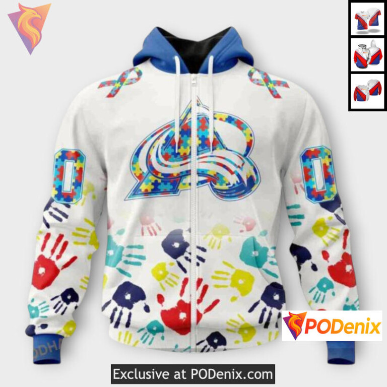 Autism Awareness Special Design Colorado Avalanche Unisex Hoodie Custom 3D - 1
