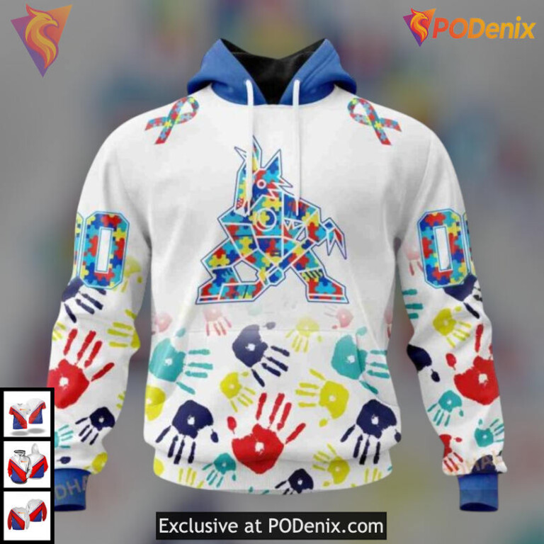 Autism Awareness Special Edition Arizona Coyotes 3D Hoodie Custom Design