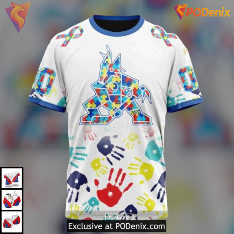 Autism Awareness Special Edition Arizona Coyotes 3D Hoodie Custom Design - 3
