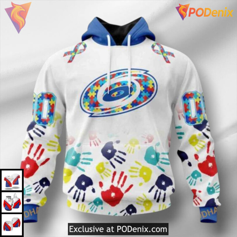 Autism Awareness Special Edition Carolina Hurricanes Christmas Hoodie Custom