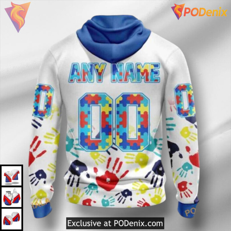 Autism Awareness Special Edition Carolina Hurricanes Christmas Hoodie Custom - 1