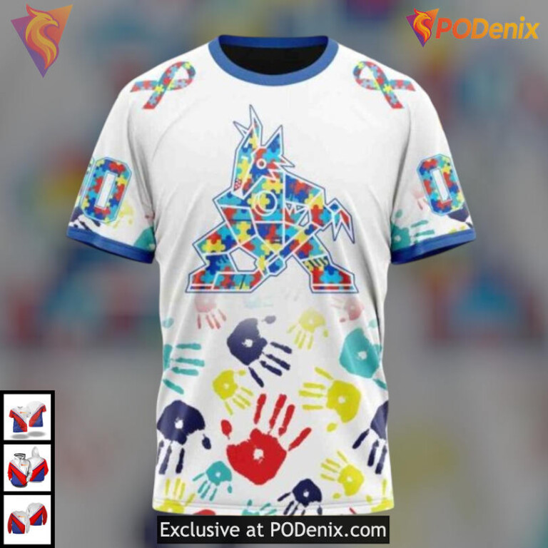 Autism Awareness Special Tribute Arizona Coyotes Sweatshirt Hoodie Custom Apparel - 2