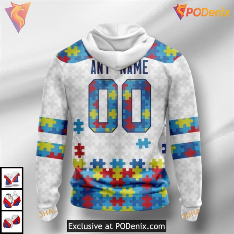 Autism Awareness Support Edition Carolina Hurricanes Winter Hoodie Sweatshirt - 1