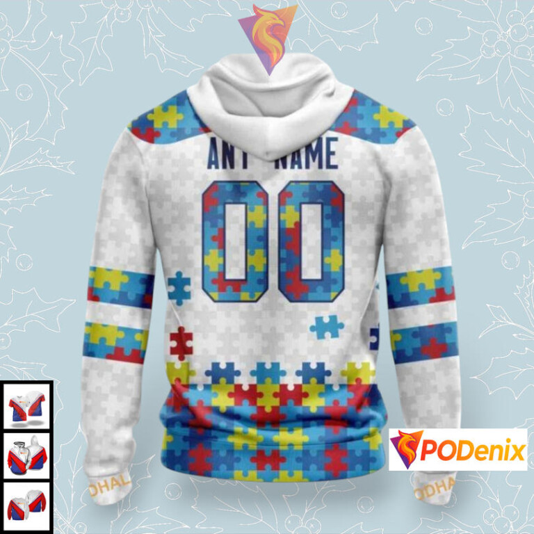 Autism Awareness Tribute Edition Custom Pittsburgh Penguins Winter Hoodie NHL 3D - 1