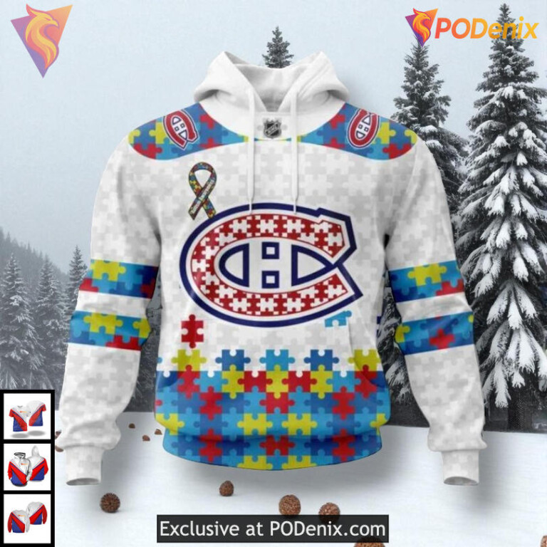 Autism Awareness Tribute Edition NHL Montreal Canadiens Holiday Hoodie 3D