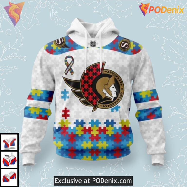 Autism Awareness Tribute Edition NHL Ottawa Senators Holiday Hoodie 3D