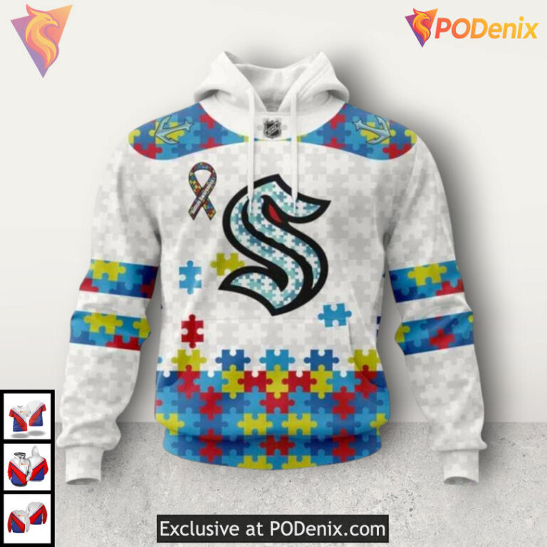 Autism Awareness Tribute Edition NHL Seattle Kraken Winter Hoodie 3D