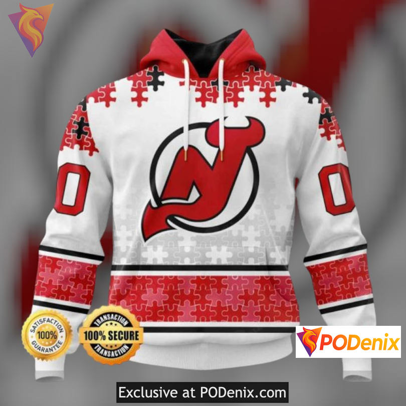 Autism Awareness Tribute New Jersey Devils Hoodie 3D NHL Team Apparel