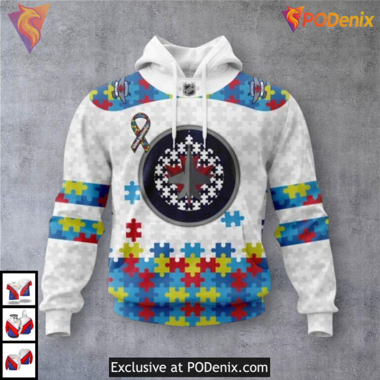 Black Gradient Theme Edition Winnipeg Jets Mens Hoodie Custom NHL 3D Style