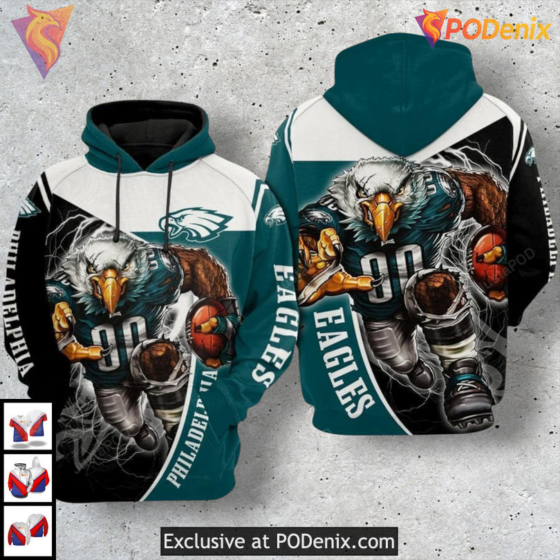 Big Eagle Artwork Graphic Philadelphia Eagles Unisex Hoodie Custom Fan Hoodie Big Eagle Artwork Graphic Philadelphia Eagles Unisex Hoodie Custom Fan Hoodie
