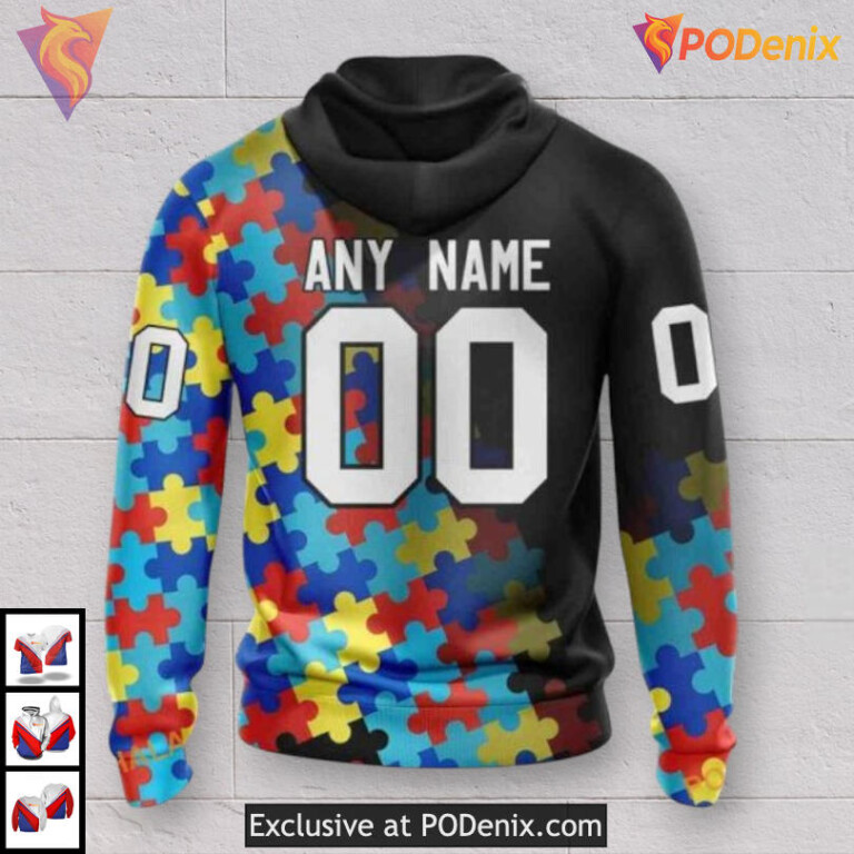 Black Autism Awareness Concept Dallas Stars Winter Hoodie Custom Design - 1