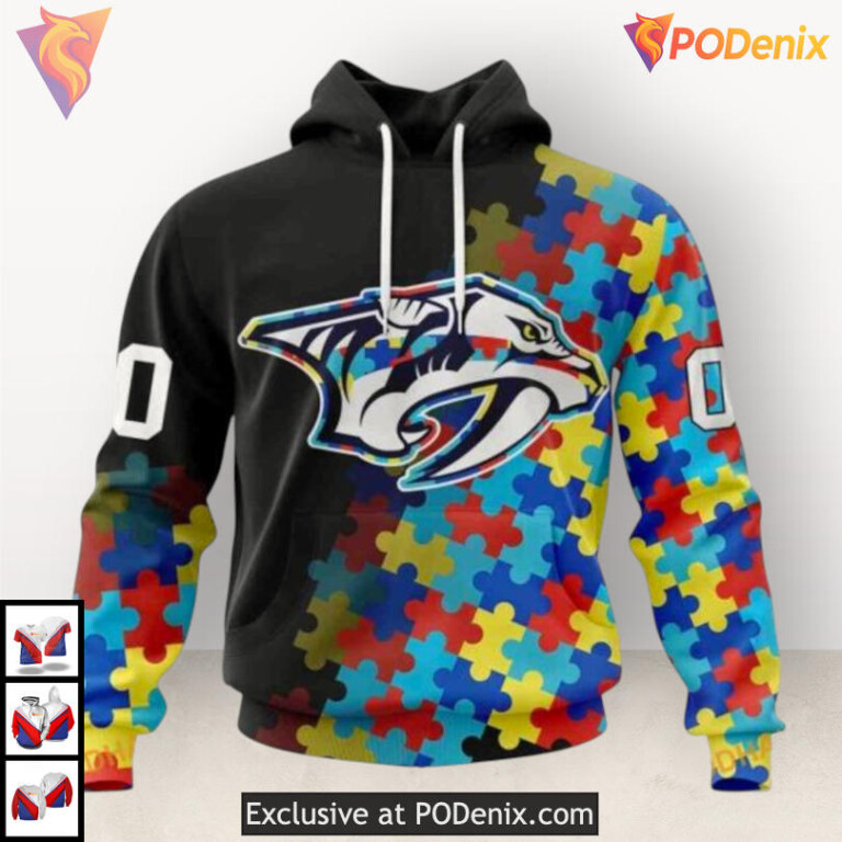 Black Autism Awareness Concept Nashville Predators Holiday Hoodie Custom 3D