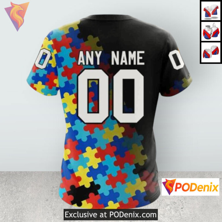 Black Autism Awareness Edition Colorado Avalanche 3D Hoodie Custom Design - 3