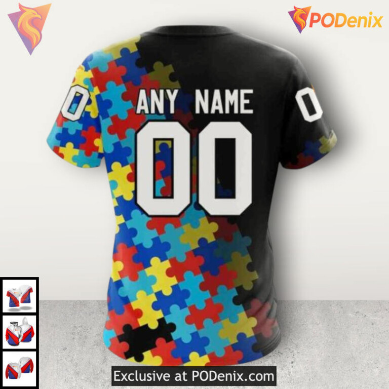 Black Autism Awareness Graphic NHL Seattle Kraken Womens Hoodie 3D - 3