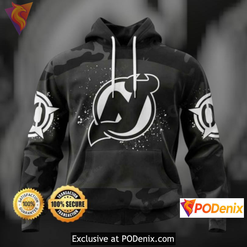 Black Camo Edition New Jersey Devils Hoodie Unique NHL Fan Apparel