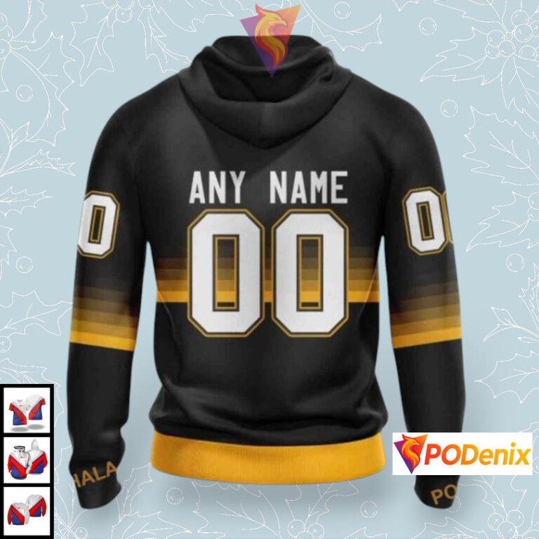 Black Gradient Color Concept Custom Pittsburgh Penguins Mens Hoodie NHL Design - 1