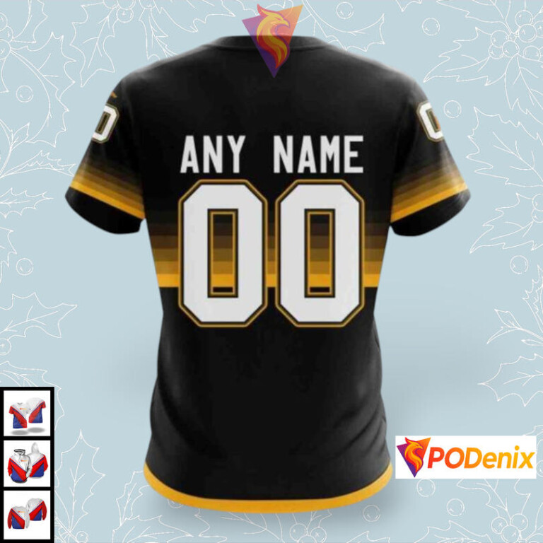 Black Gradient Color Concept Custom Pittsburgh Penguins Mens Hoodie NHL Design - 3
