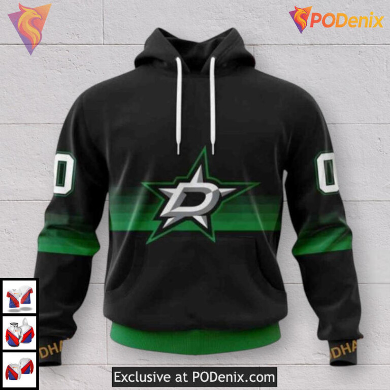 Black Gradient Design Tribute Dallas Stars Holiday Hoodie Custom 3D