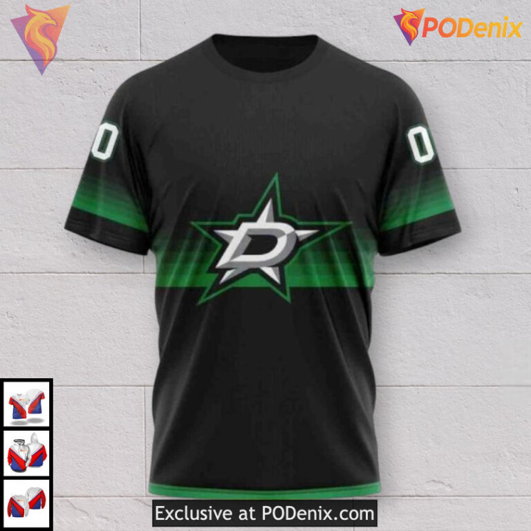 Black Gradient Design Tribute Dallas Stars Holiday Hoodie Custom 3D - 2