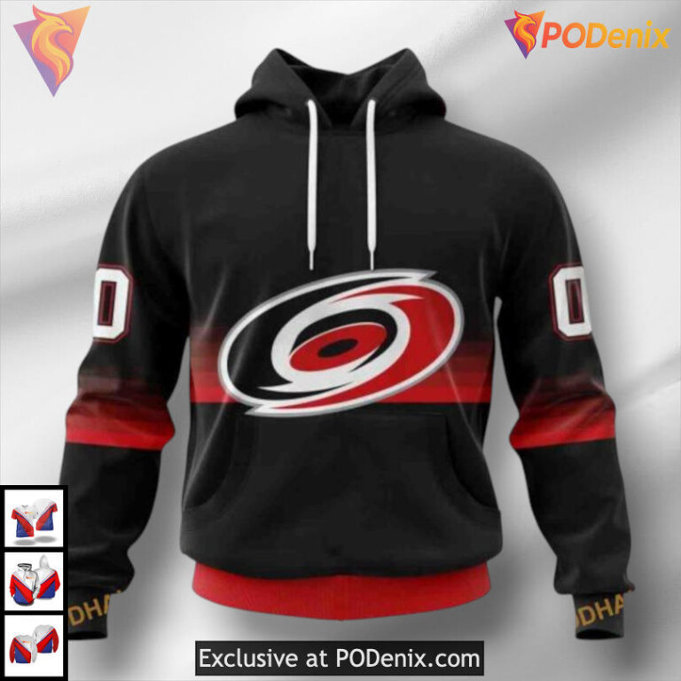 Black Gradient Series Inspired Carolina Hurricanes Mens Hoodie Custom 3D