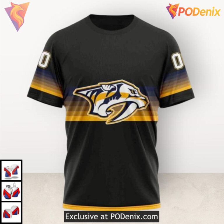 Black Gradient Series Tribute Nashville Predators Christmas Hoodie Custom Design - 2