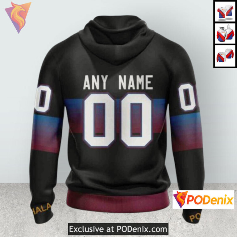 Black Gradient Style Colorado Avalanche Hoodie 3D Sweatshirt - 1