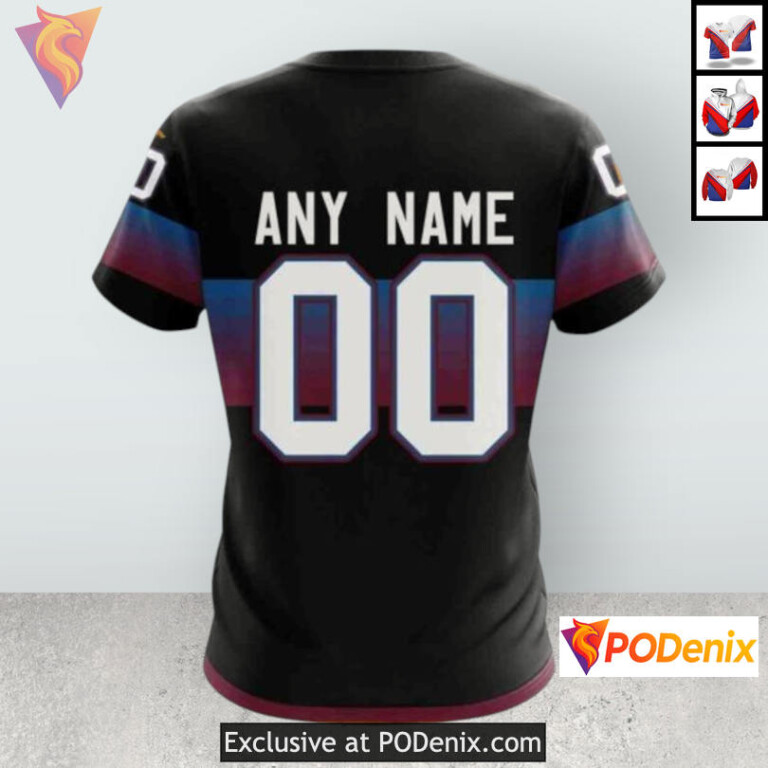 Black Gradient Style Colorado Avalanche Hoodie 3D Sweatshirt - 3