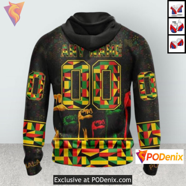 Black History Month Celebration Colorado Avalanche Full Zip Hoodie Custom 3D - 1