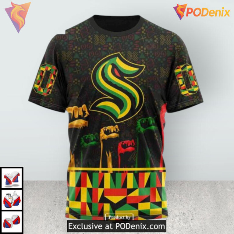Black History Month Celebration Custom Personalized Seattle Kraken Hoodie 3D - 2
