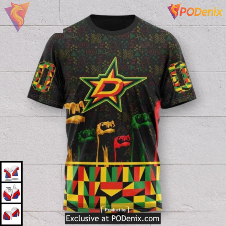 Black History Month Celebration Dallas Stars Kids Hoodie 3D Custom Shirt - 2