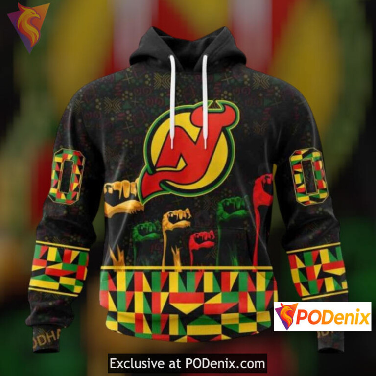 Black History Month Celebration New Jersey Devils Womens Hoodie Custom Gear