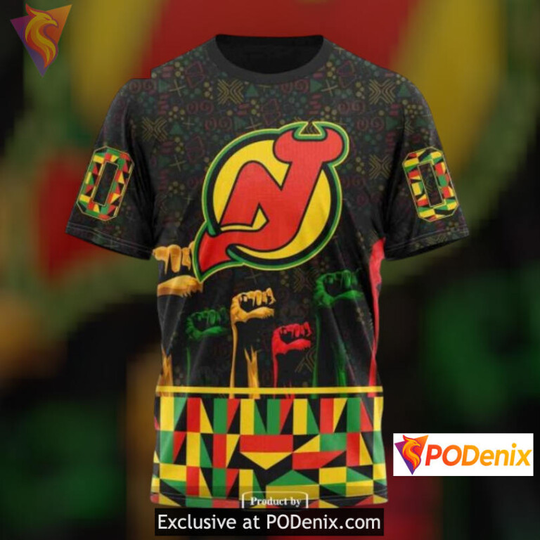 Black History Month Celebration New Jersey Devils Womens Hoodie Custom Gear - 2