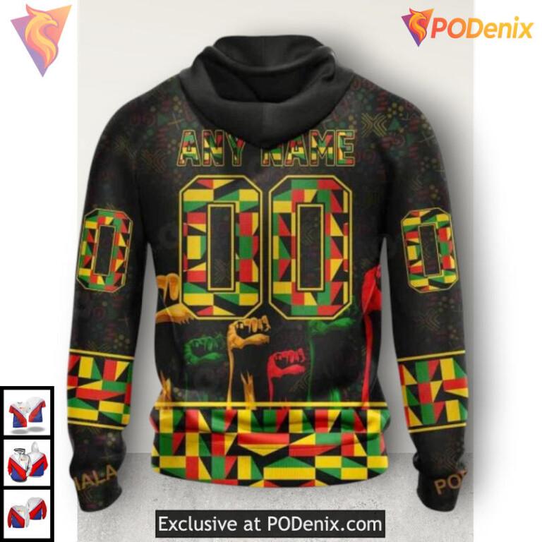 Black History Month Celebration NHL Custom Name Ottawa Senators Hoodie 3D - 1